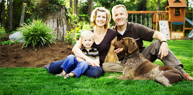 Family on Lawn